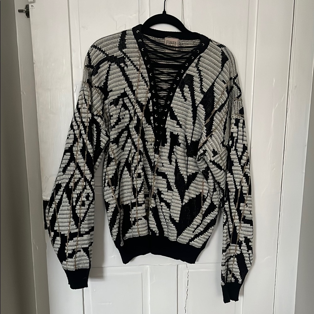 Vintage Black and White Sweater